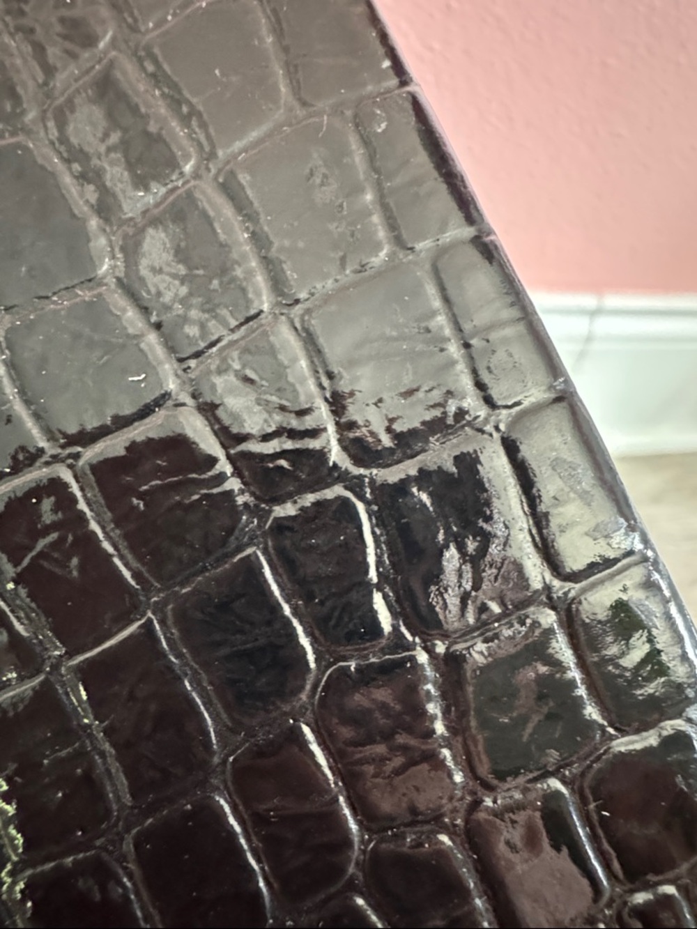 Black Croc-Embossed Clutch Wristlet - Classic Evening Bag - Picture 7 of 9